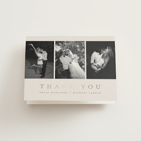 Foil-Pressed Folded Wedding Thank You Cards
