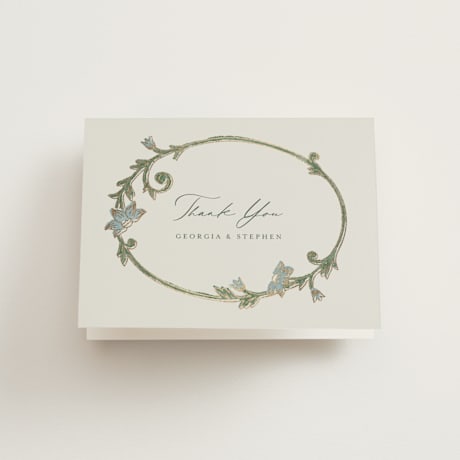 Foil-Pressed Folded Wedding Thank You Cards