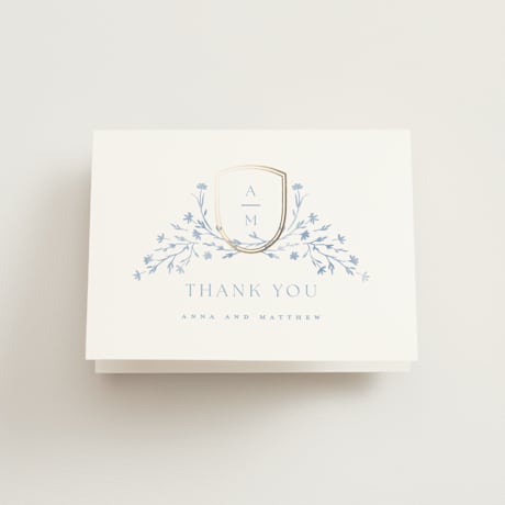 Foil-Pressed Folded Wedding Thank You Cards
