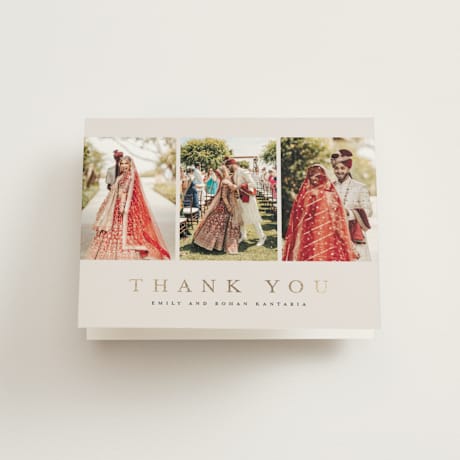Foil-Pressed Folded Wedding Thank You Cards