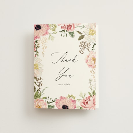 Foil-Pressed Bridal Shower Thank You Cards