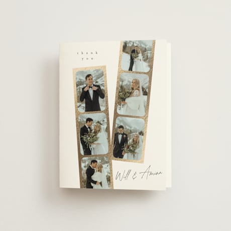 Foil-Pressed Folded Wedding Thank You Cards