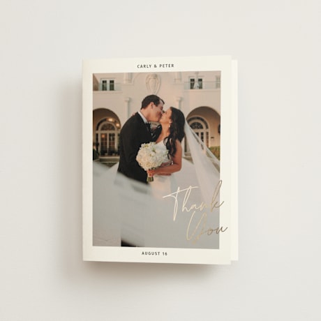 Foil-Pressed Folded Wedding Thank You Cards