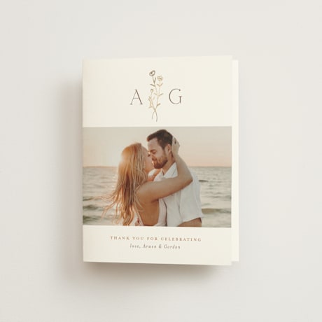 Foil-Pressed Folded Wedding Thank You Cards