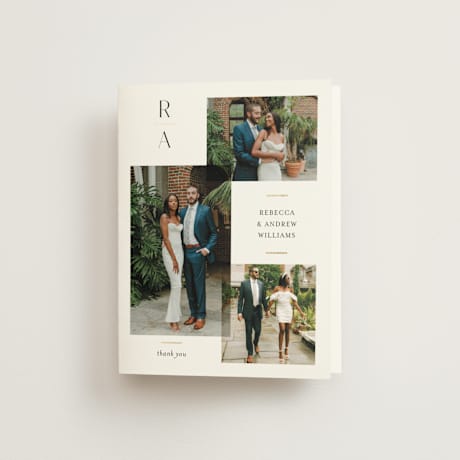 Foil-Pressed Folded Wedding Thank You Cards