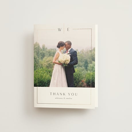Foil-Pressed Folded Wedding Thank You Cards