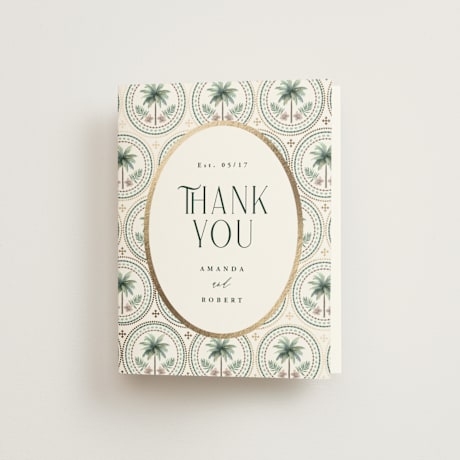Foil-Pressed Folded Wedding Thank You Cards