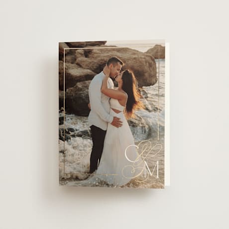 Foil-Pressed Folded Wedding Thank You Cards