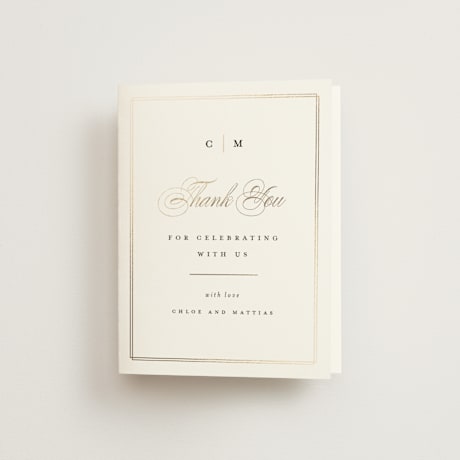Foil-Pressed Folded Wedding Thank You Cards