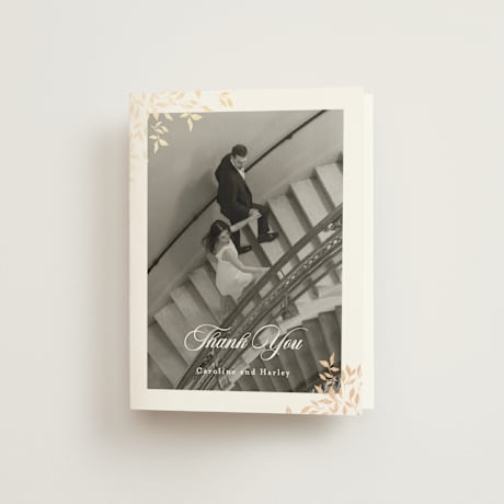 Foil-Pressed Folded Wedding Thank You Cards
