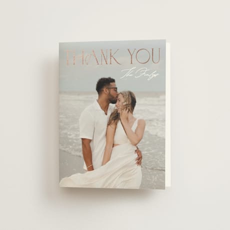 Foil-Pressed Folded Wedding Thank You Cards