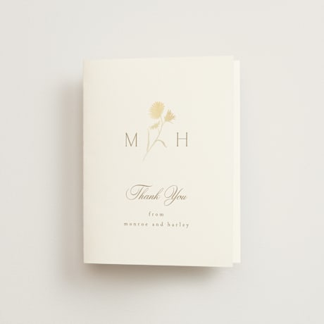 Foil-Pressed Folded Wedding Thank You Cards