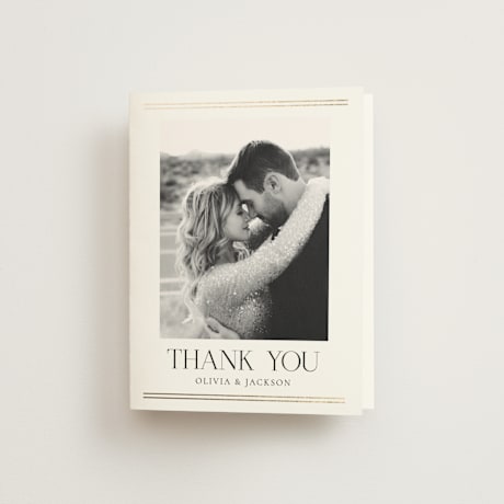Foil-Pressed Folded Wedding Thank You Cards