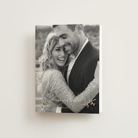 Foil-Pressed Folded Wedding Thank You Cards
