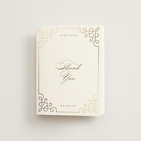 Foil-Pressed Folded Wedding Thank You Cards