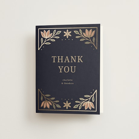 Foil-Pressed Folded Wedding Thank You Cards
