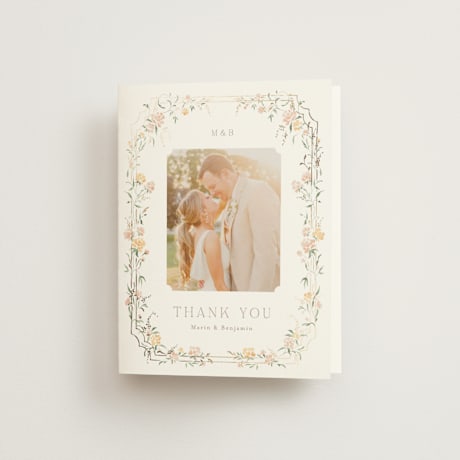 Foil-Pressed Folded Wedding Thank You Cards
