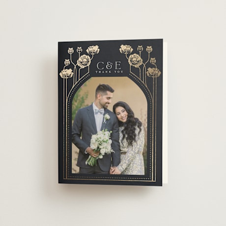 Foil-Pressed Folded Wedding Thank You Cards