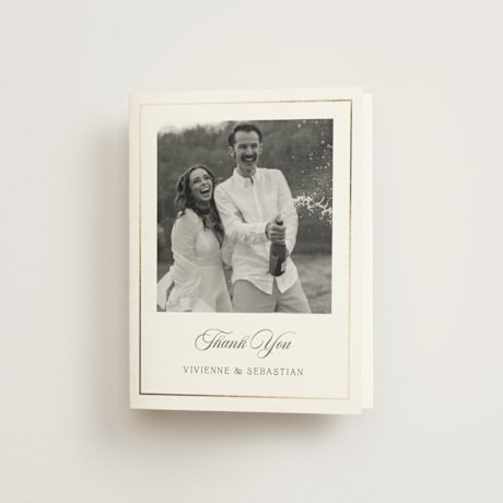 Foil-Pressed Folded Wedding Thank You Cards