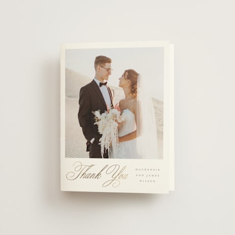 Foil-Pressed Folded Wedding Thank You Cards