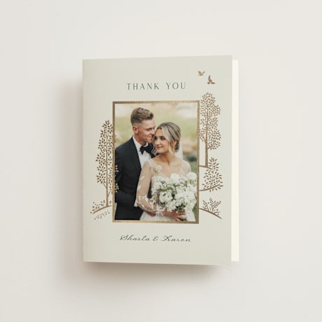 Foil-Pressed Folded Wedding Thank You Cards