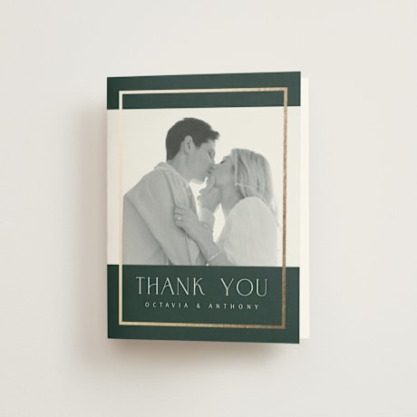 Foil-Pressed Folded Wedding Thank You Cards