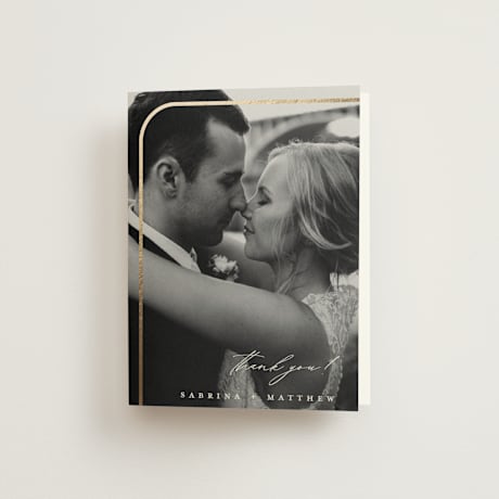 Foil-Pressed Folded Wedding Thank You Cards