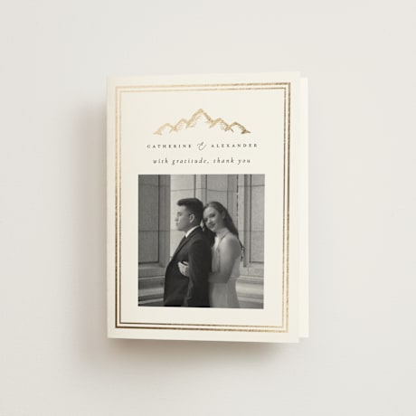 Foil-Pressed Folded Wedding Thank You Cards