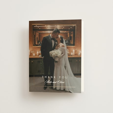 Foil-Pressed Folded Wedding Thank You Cards