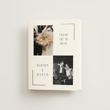 Foil-Pressed Folded Wedding Thank You Cards