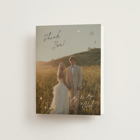 Foil-Pressed Folded Wedding Thank You Cards