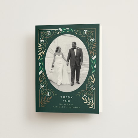 Foil-Pressed Folded Wedding Thank You Cards