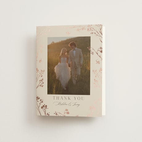 Foil-Pressed Folded Wedding Thank You Cards