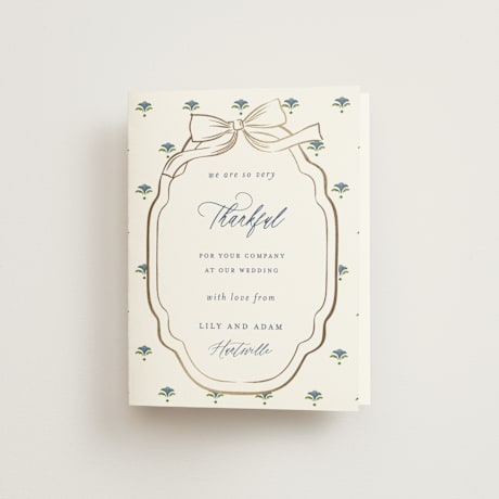 Foil-Pressed Folded Wedding Thank You Cards
