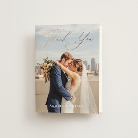 Foil-Pressed Folded Wedding Thank You Cards