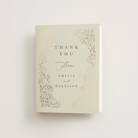 Foil-Pressed Folded Wedding Thank You Cards