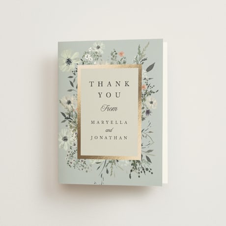 Foil-Pressed Folded Wedding Thank You Cards