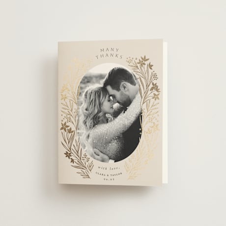 Foil-Pressed Folded Wedding Thank You Cards