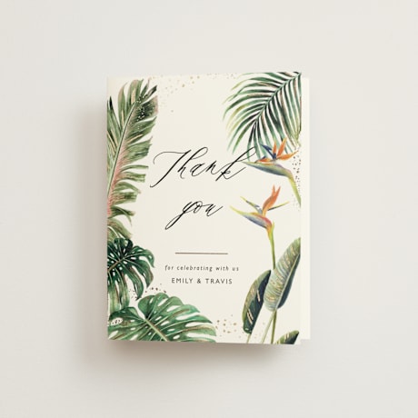 Foil-Pressed Folded Wedding Thank You Cards