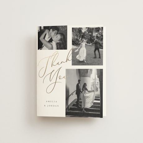 Foil-Pressed Folded Wedding Thank You Cards