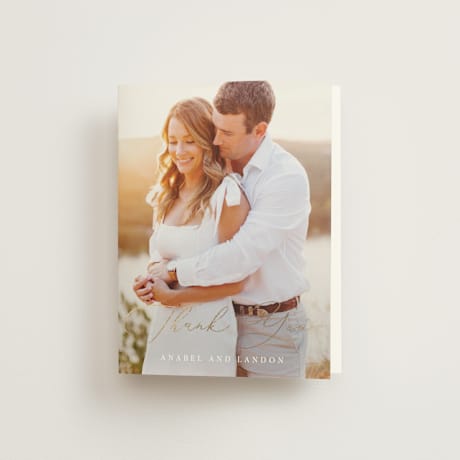 Foil-Pressed Folded Wedding Thank You Cards