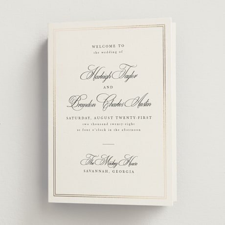 Foil-Pressed Religious and Cultural Folded Wedding Programs