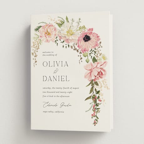 Foil-Pressed Religious and Cultural Folded Wedding Programs