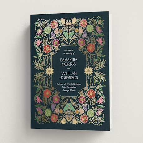 Foil-Pressed Religious and Cultural Folded Wedding Programs