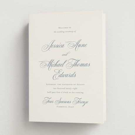 Religious and Cultural Folded Wedding Programs