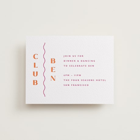 Letterpress Bar and Bat Mitzvah Reception Cards