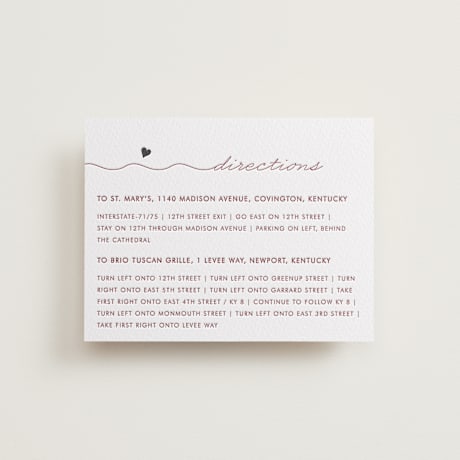 Letterpress Direction Cards