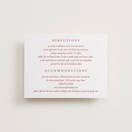 Letterpress Direction Cards