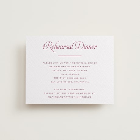 Letterpress Rehearsal Dinner Cards