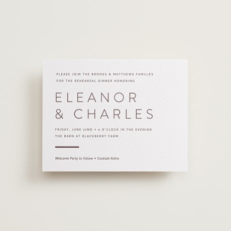 Letterpress Rehearsal Dinner Cards
